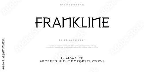 Frankline Abstract Fashion font alphabet. Minimal modern urban fonts for logo, brand etc. Typography typeface vector illustration
