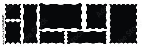 Zigzag box different style collection. Zigzag frame vector illustration.