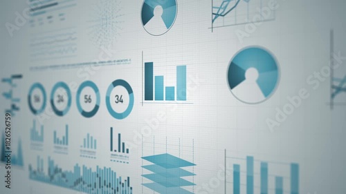 Business Stats Market And Infographics On Computer Screen
Animation of a business and market data analysis and reports with infographics layout bar stats charts and diagrams on a computer screen