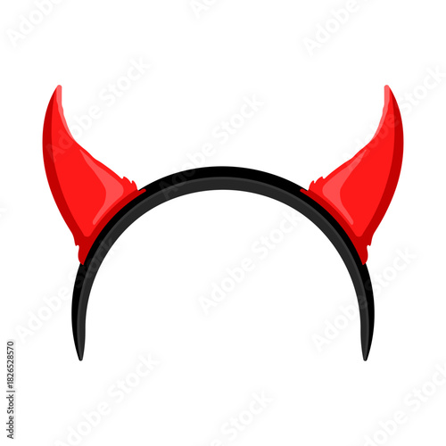 Black headband with red horns without background