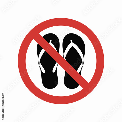 No flip-flops footwear restriction symbol