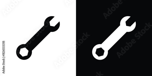 Wrench icon, logo, app, template. EPS10