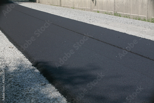 Wallpaper Mural Fresh Black Asphalt Road and Gravel Edges Torontodigital.ca