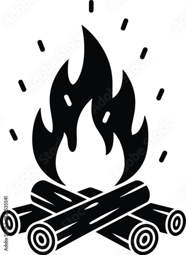 Campfire and Bonfire Vector IconCampfire and Bonfire Vector Icon