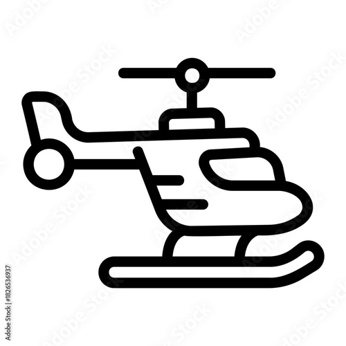 Helicopter  Line Icon