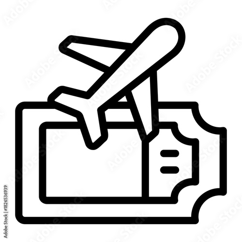 Flight ticket  Line Icon
