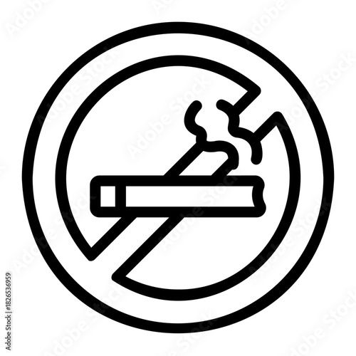 No smoking  Line Icon