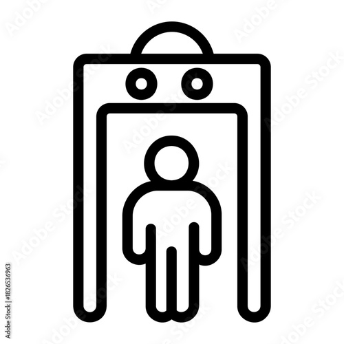 Metal detector gate Line Icon