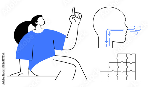 Decision-making process. Visual concept combining human thought, problem-solving, and logical flow. Decision-making supports innovations and creative strategies. Perfect for education, tech