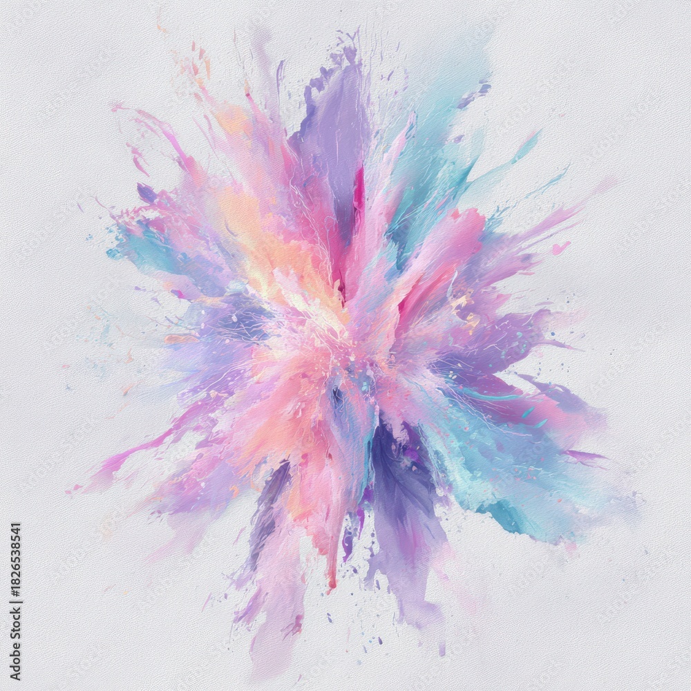 Fototapeta premium Vibrant pastel color explosion in a modern abstract illustration