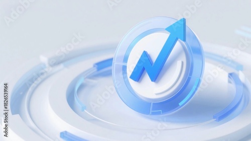 Blue and white color digital vortex chart arrow futuristic tech vibe