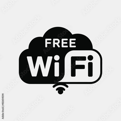 Free wifi signal cloud bubble icon symbol