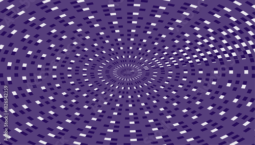 hypnotic vortex of violet and white rectangles, a mesmerizing abstract design