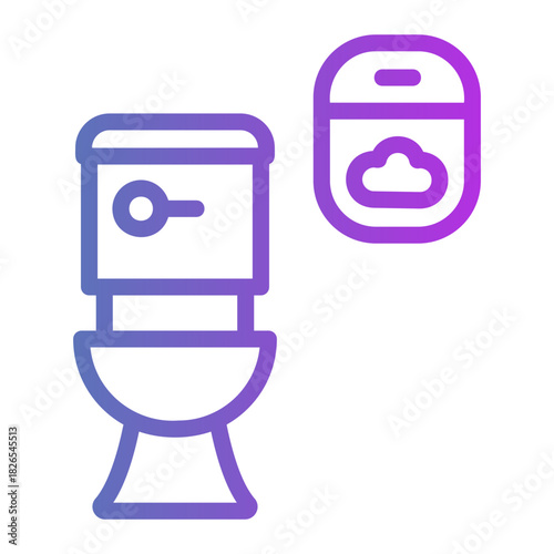 Airplane toilet Line Gradient Icon
