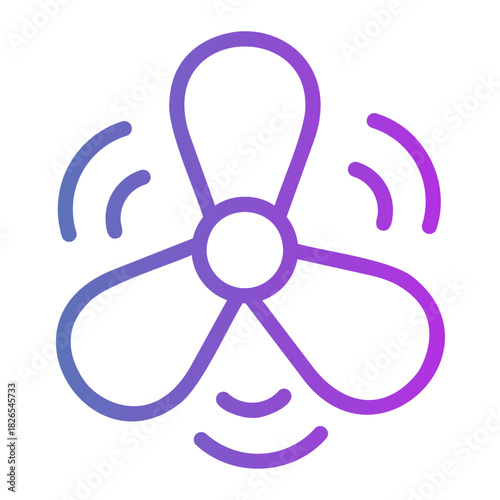 Propeller airplane  Line Gradient Icon
