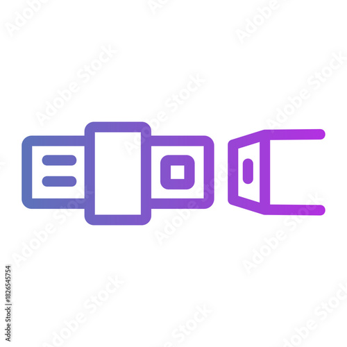 Seatbelt buckle Line Gradient Icon