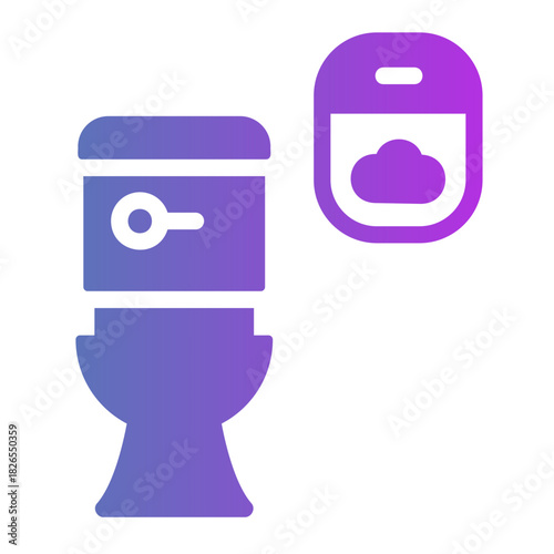 Airplane toilet Line Gradient Icon