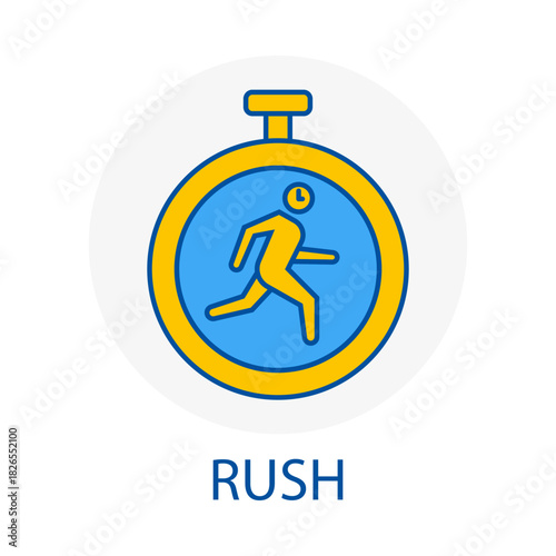 Hurry Rush Stopwatch Urgent Time Deadline Outline Vector