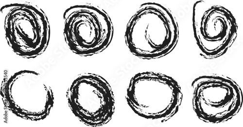 Handcrafted black circles are arrayed against the clean, transparent canvas, evoking minimalist abstract art