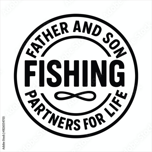 Father Son Fishing Badge Logo