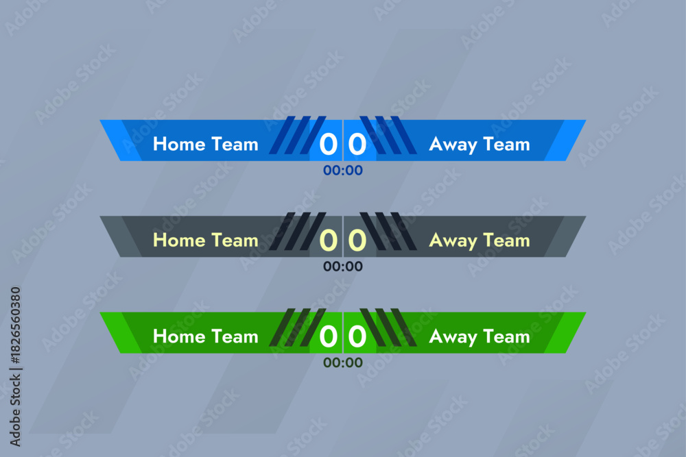 Obraz premium Set of color vector banners bottom banner for broadcasting a match in three different versions