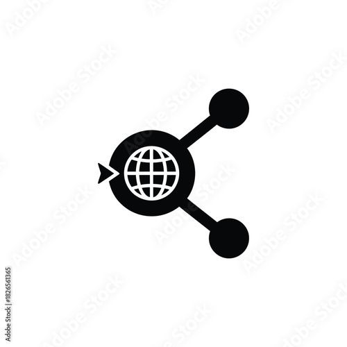Public Sharing Globe Icon. Worldwide Publish Symbol. Global Share Icon.