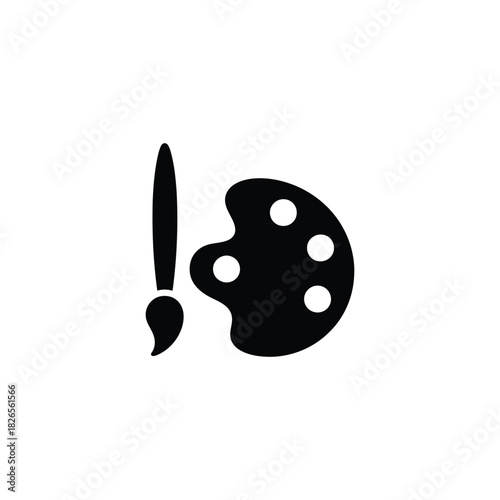 Tools Brush Palette. Color Palette Artist Icon. Creative Design Symbol.