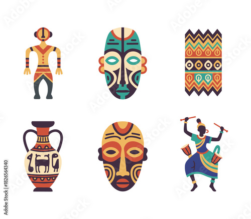 African tribal art and cultural symbols concept