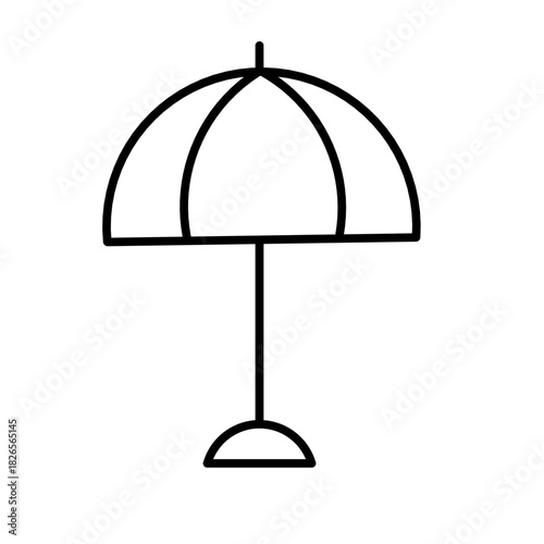 black umbrella icon isolated on white background