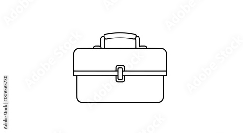 black briefcase isolated on white background