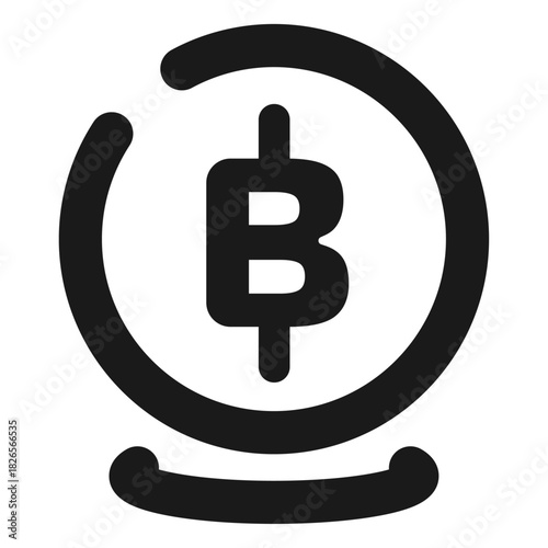 Bitcoin cycle icon – crypto rotation, blockchain transaction, cryptocurrency outline vector
