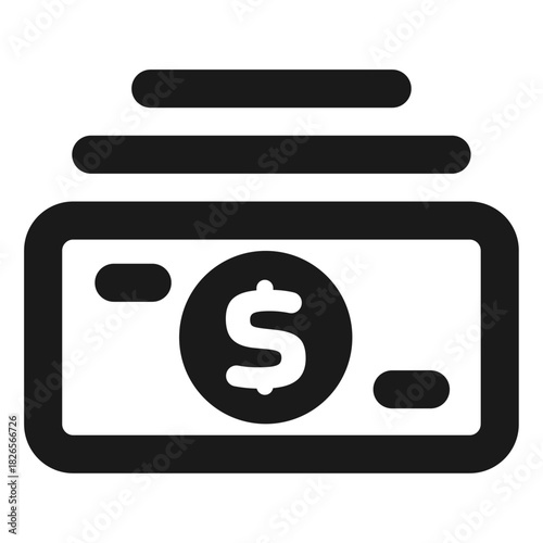 Fast money vector icon – quick cash payment symbol in minimal outline style
