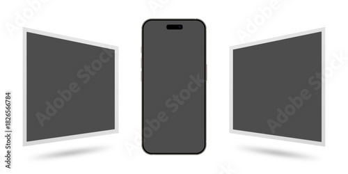 smartphone photo mockup. mobile Social Media post Blank Mockup template