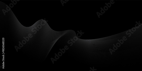 Wave Black abstract background design. Modern wavy line.  simple art good nice pattern lux luxe luxury