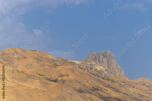 Siazan, Azerbaijan. Besh Barmag translated from Azerbaijani as five fingers is a mountain in Azerbaijan.