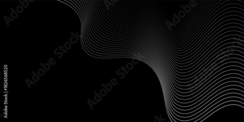 Wave Black abstract background design. Modern wavy line.  simple art good nice pattern