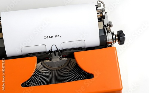 Typewriter with text DEAR ME, concept of self compassion - writing compassionate note to self to beat negative inner voice