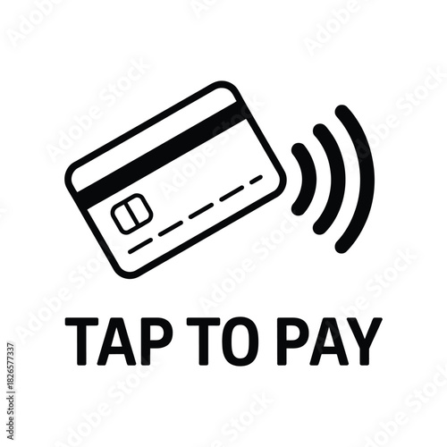 Tap To Pay Credit Card Icon - Contactless Payment, NFC & Digital Transaction