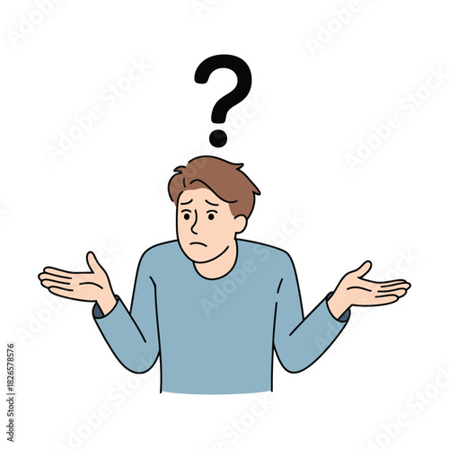 Confused Man with Question Mark - Uncertainty, Problem & Decision Making