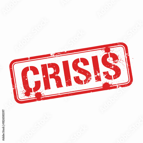 A red grunge rubber stamp with the word "CRISIS" in capital letters, isolated on a white background.