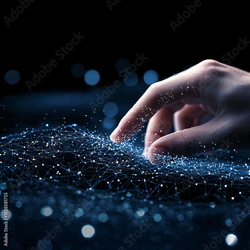 Exploring digital connections through touch virtual reality environment technology interaction futuristic perspective innovative concept