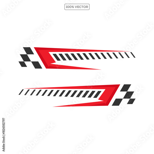 Sports stripes, car stickers. Racing decals for tuning. Racing decals for tuning set. Vector illustration
