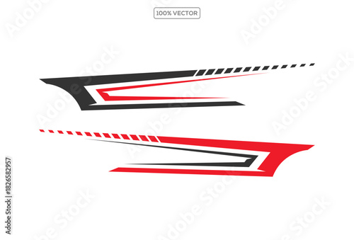 Sports stripes, car stickers. Racing decals for tuning set. Vector illustration