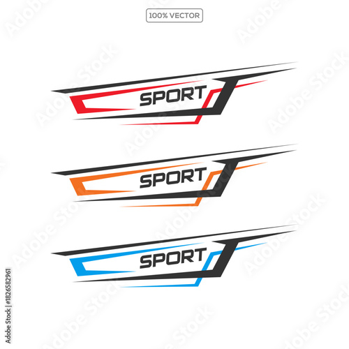 Sports stripes, car stickers. Racing decals for tuning. Car stripe element sticker template