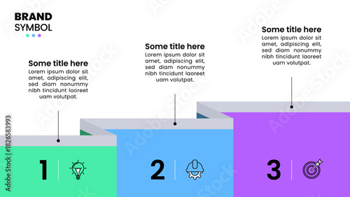Infographic template. 3 steps with numbers and icons