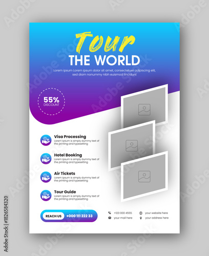 Flyer Design Template for Travel Agency, Flyer for Tour & Adventure