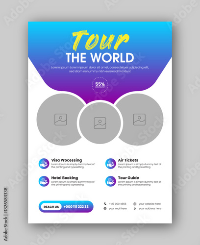 Flyer Design Template for Travel Agency, Flyer for Tour & Adventure