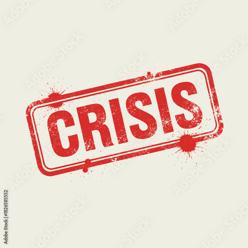 Red grunge stamp with the word CRISIS in bold capital letters on a light background, symbolizing urgency and a critical situation.