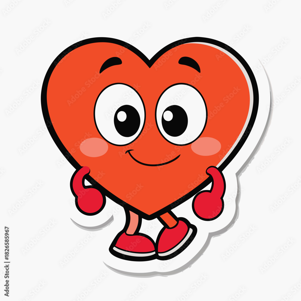 Fototapeta premium love sticker, love icon sticker, shiny heart sticker, sweet love sticker, love theme sticker