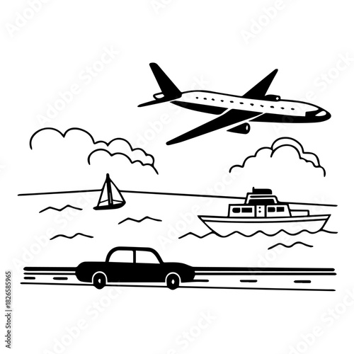 airplane in the clouds